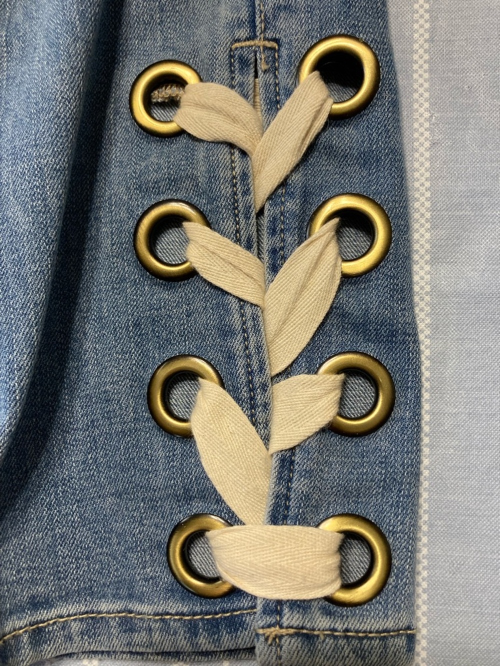 Chico's “So Slimming Girlfriend Slim Leg Ankle” blue denim pants. - Picture 3 of 7